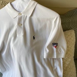 SMU Ralph Lauren White/Red Polo Shirt